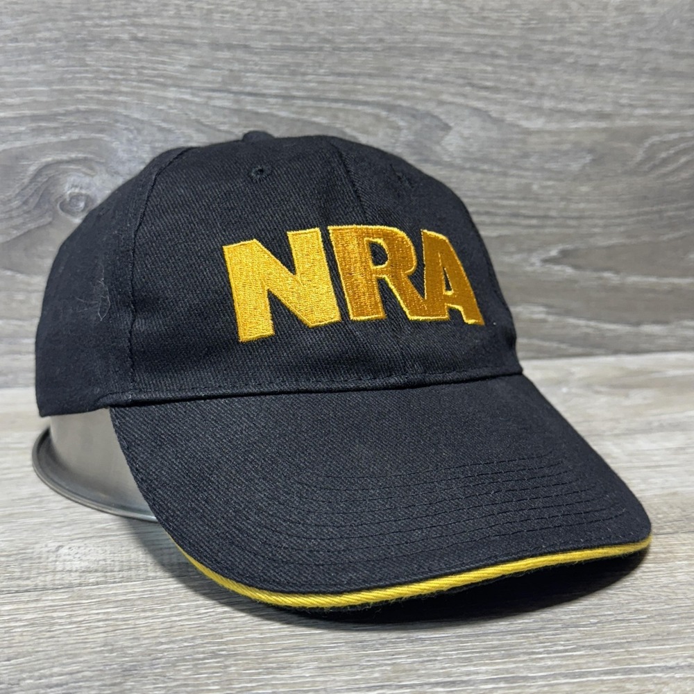 NRA Hat Cap Strap Back‎ Black Yellow Embroidered American Flag Baseball Mens